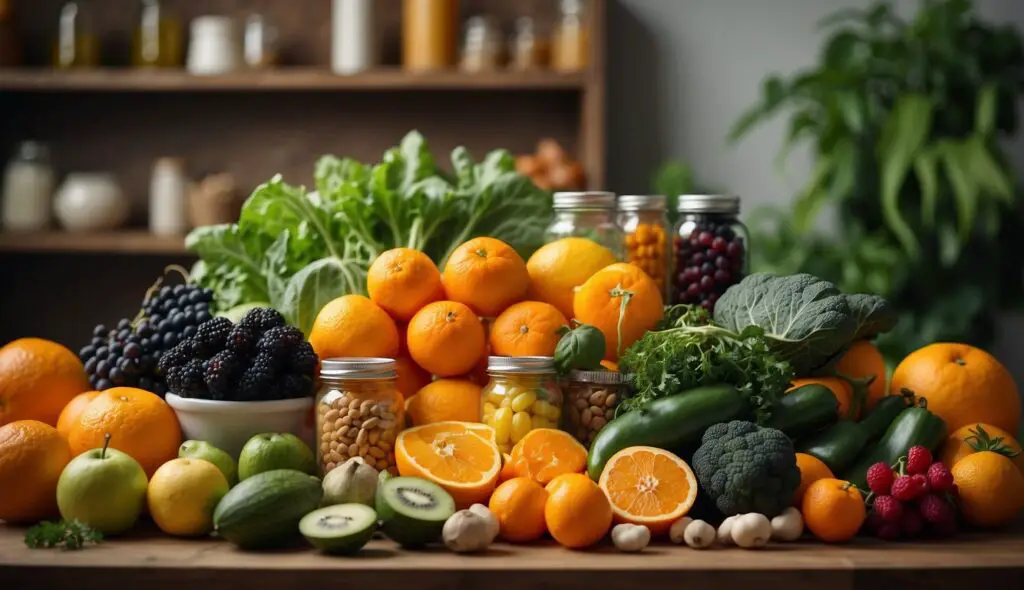 A variety of sliced citrus fruits on a wooden cutting board.