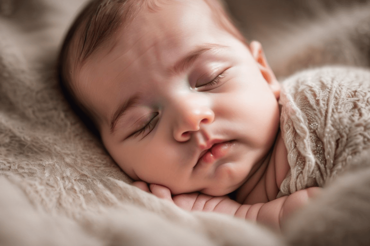A baby sleeping on a soft, furry blanket. Home Remedies Fever For Baby.