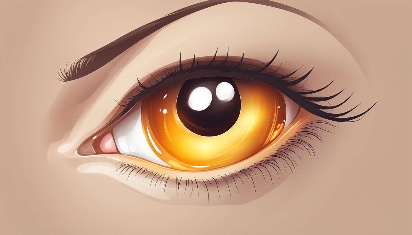 Illustration of an eye with an infection.