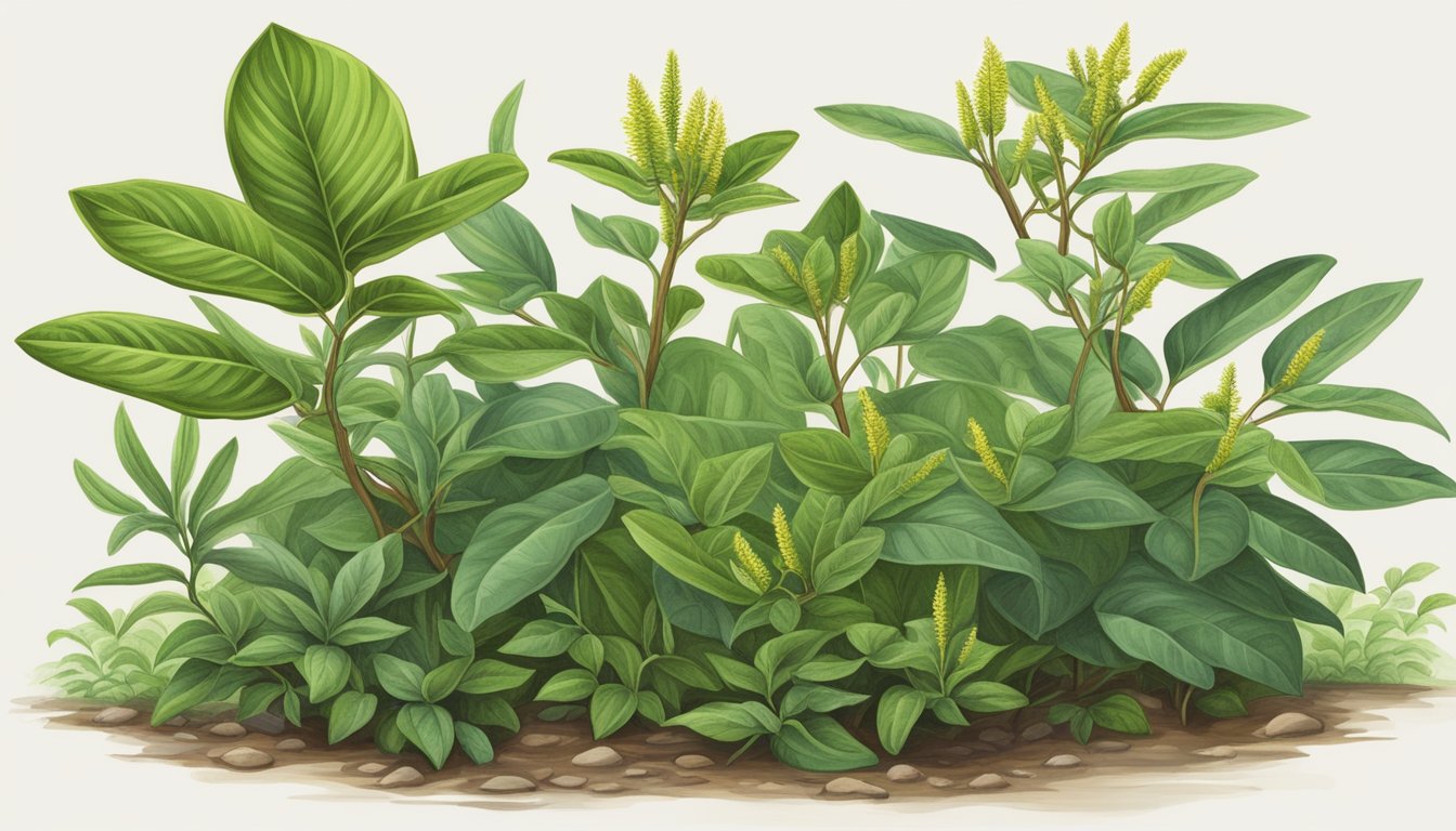 Illustration of a group of Uncaria Tomentosa plants.