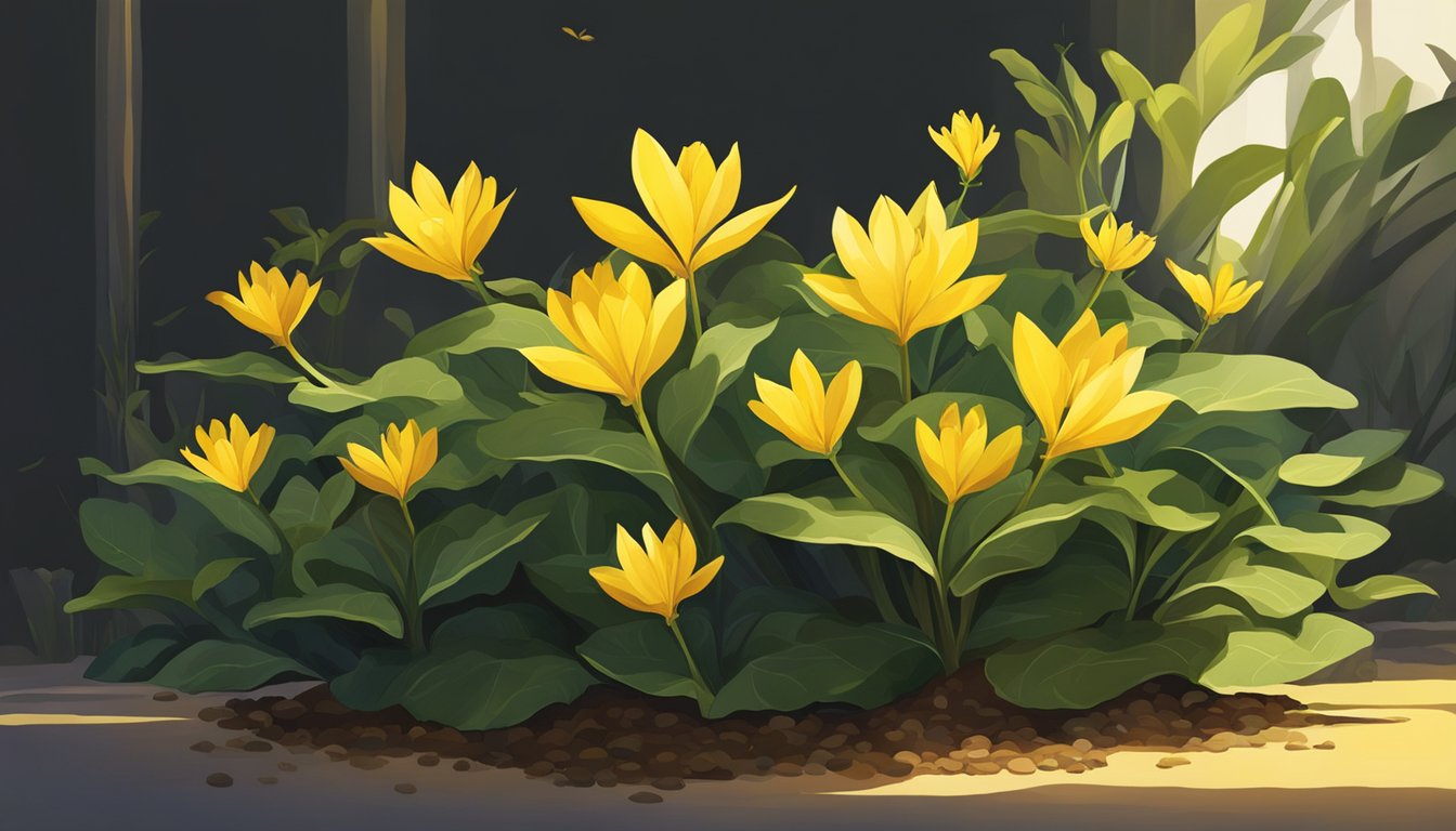 Illustration of a group of yellow dock plants.