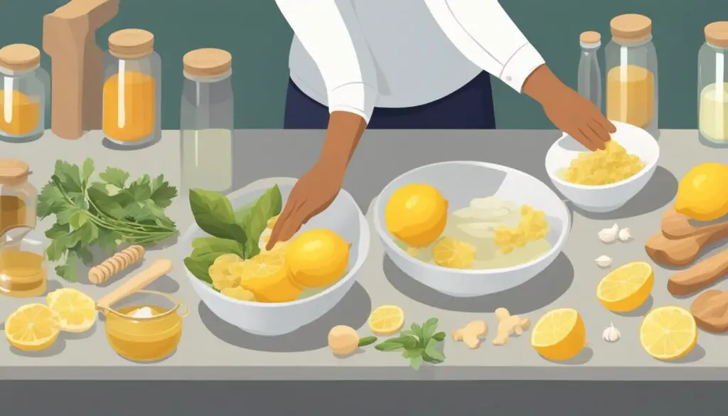 An illustration of a person preparing home remedies for a viral infection.