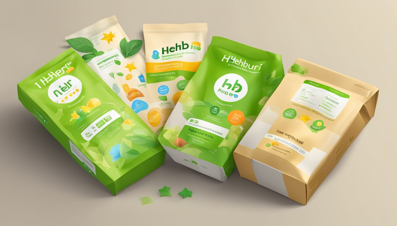 A collection of iHerb products in various packaging.