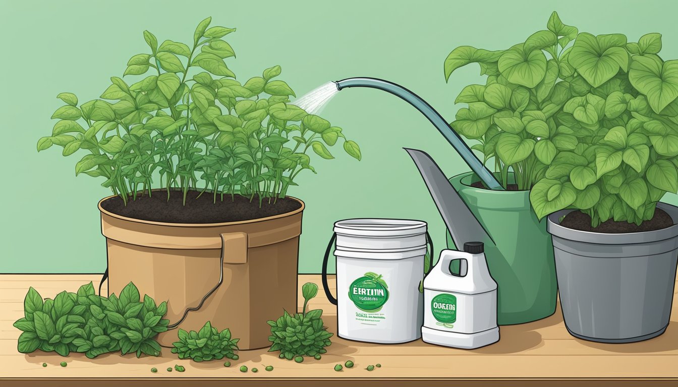 A visual representation of using regular fertilizer in semi hydroponics.