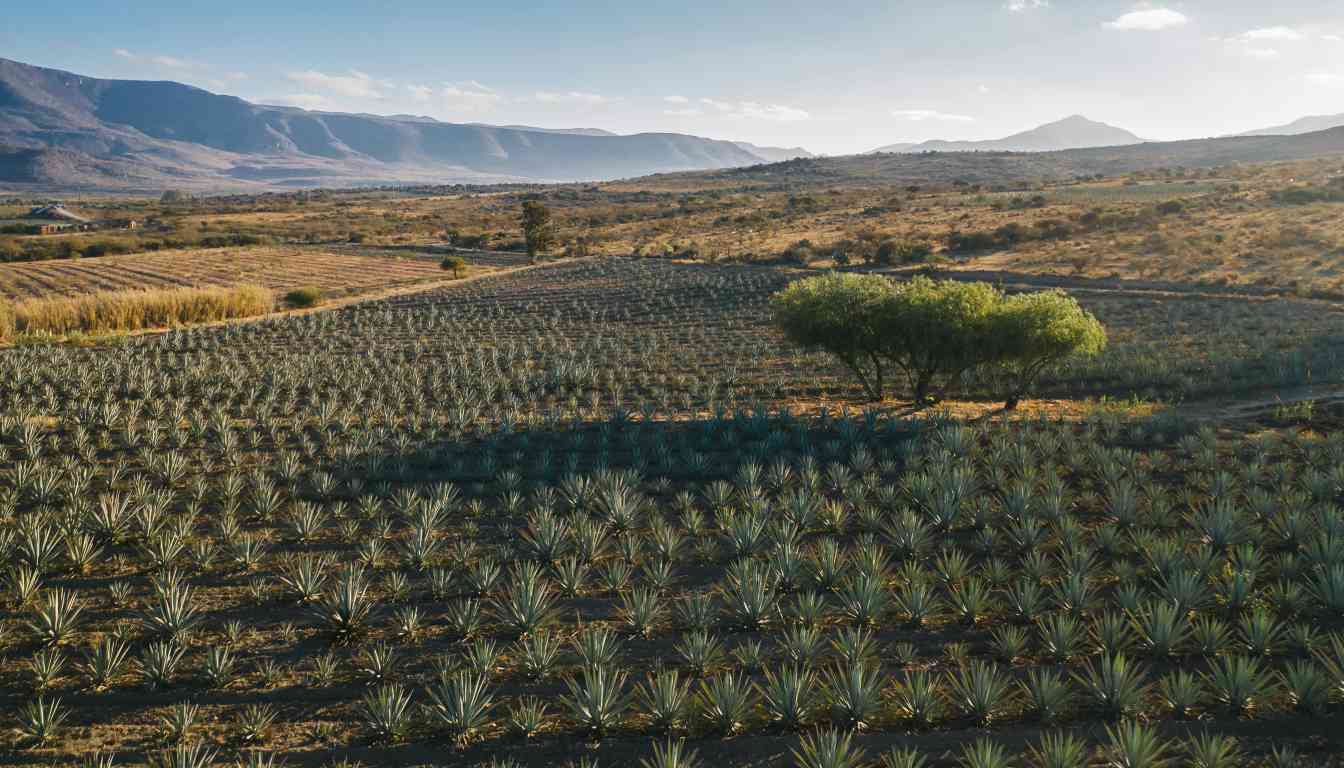 A vast field of herbs under the open skies in Arizona, with a single tree standing out amidst the orderly rows of plants, showcasing the potential for agricultural growth in this region.