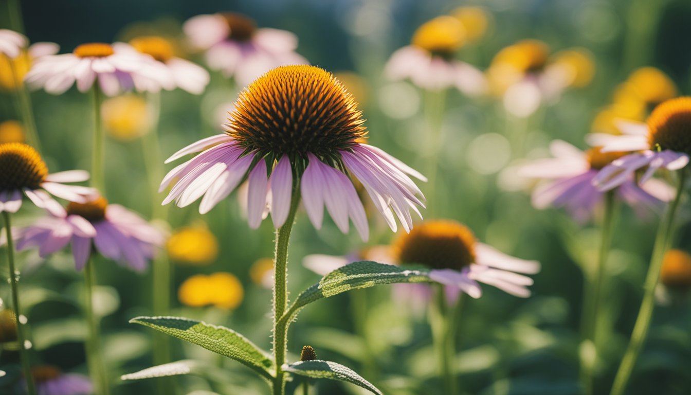 A collage of 10 different medicinal plants, each with its unique characteristics and uses.