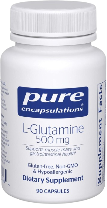 A White Pure encapsulations L-Glutamine package.