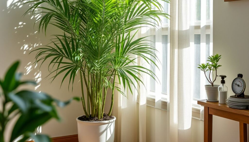 An indoor bamboo grown in side the house.