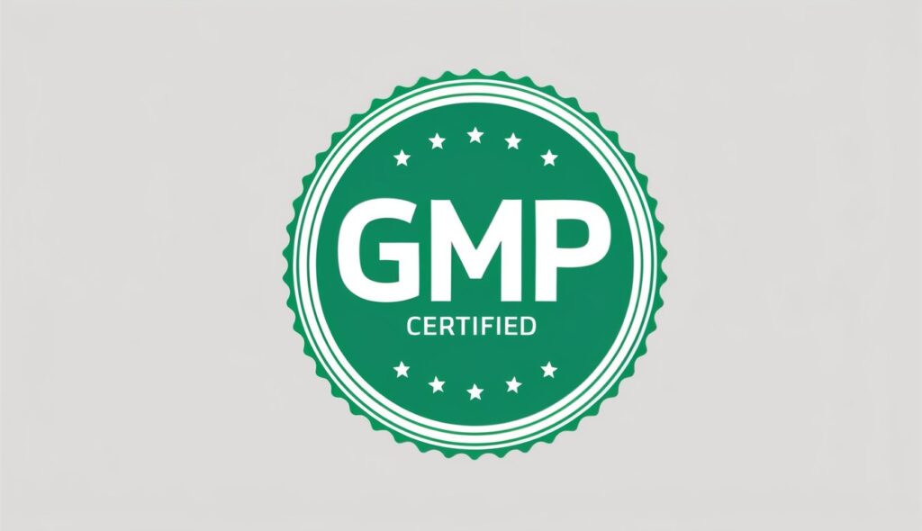 Green circular badge with the text "GMP Certified" in white letters.