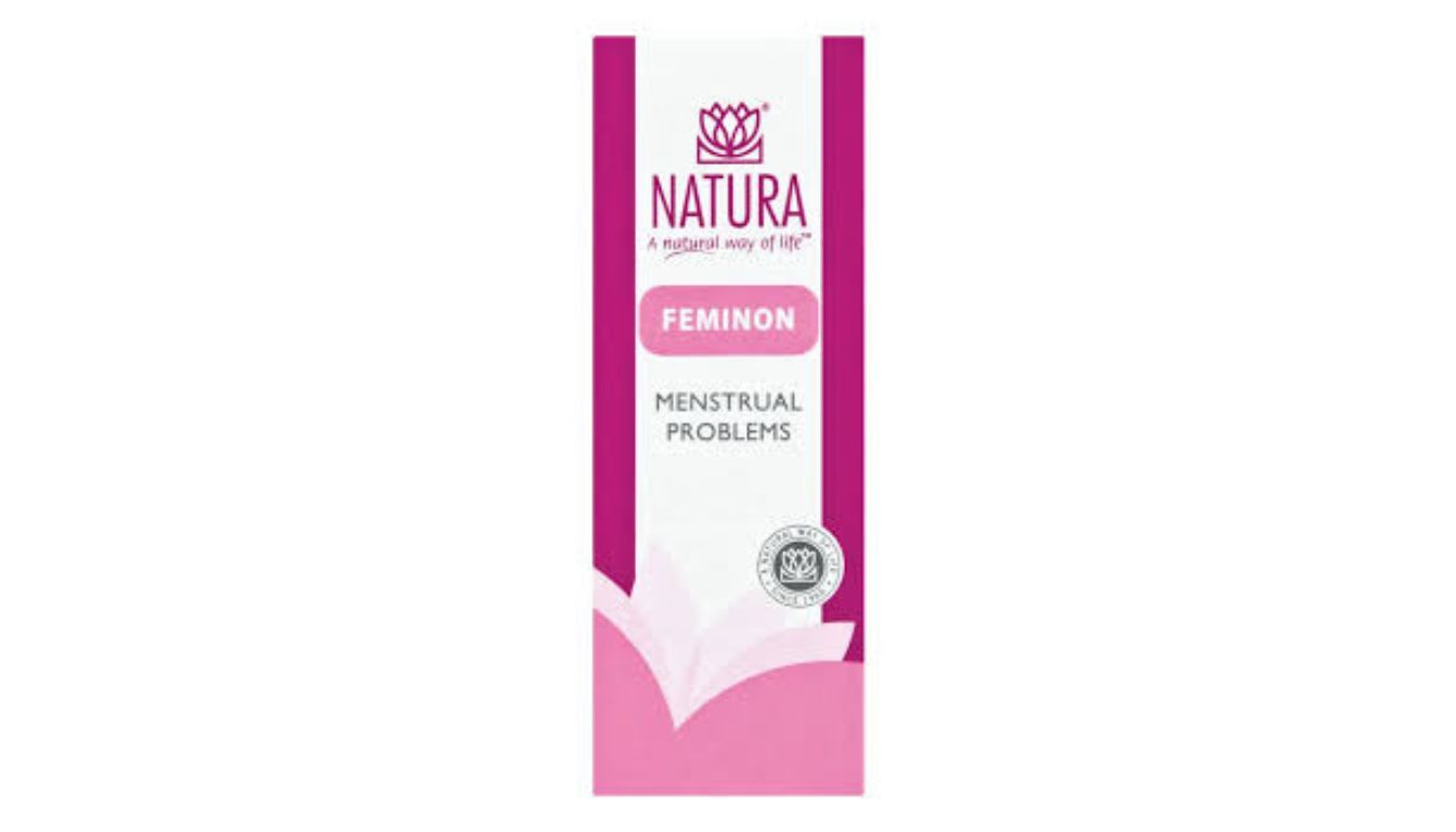 Natura Feminon Drops packaging for menstrual problems.