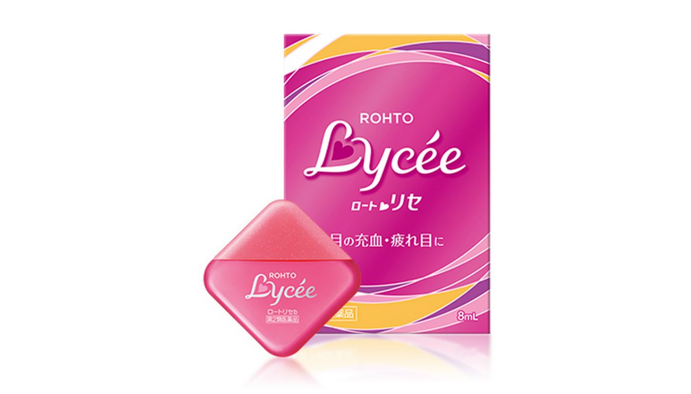 Rohto Lycee eye drops packaging and bottle.