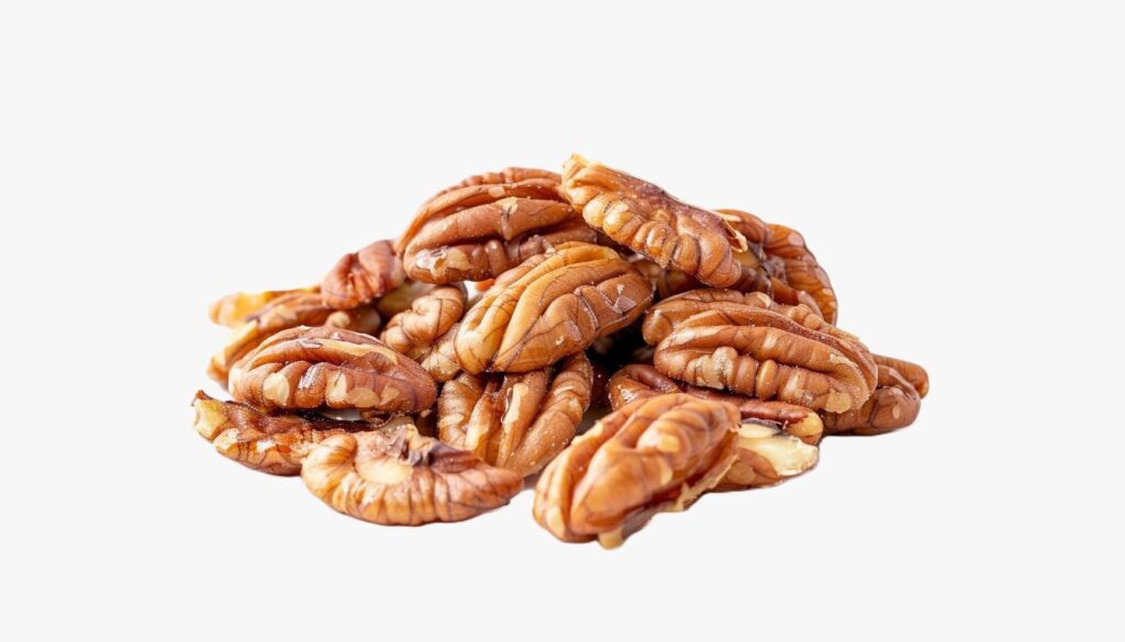 A rustic bowl filled with pecans on a wooden table, showcasing their natural, nutrient-rich texture.