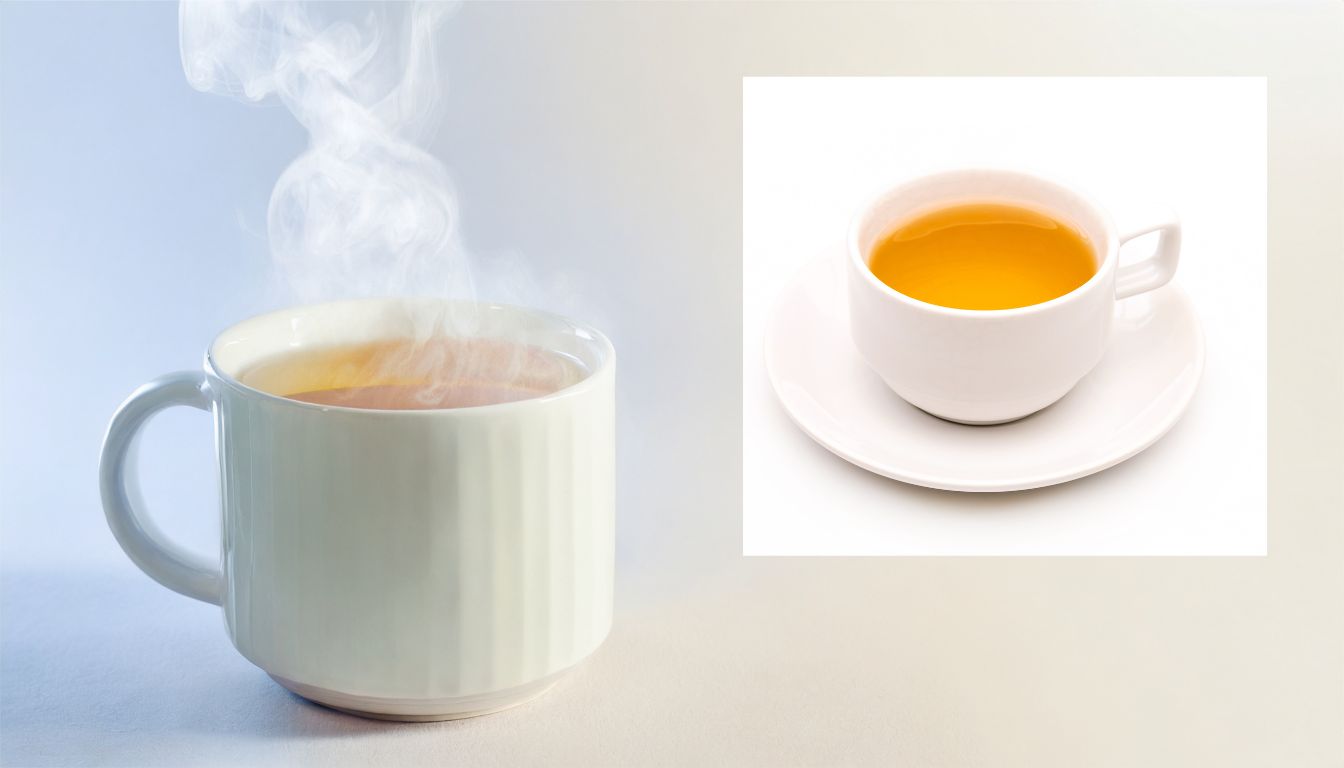 Two cups of tea side by side-one steaming hot, one chilled-comparing cold and hot infusion methods.