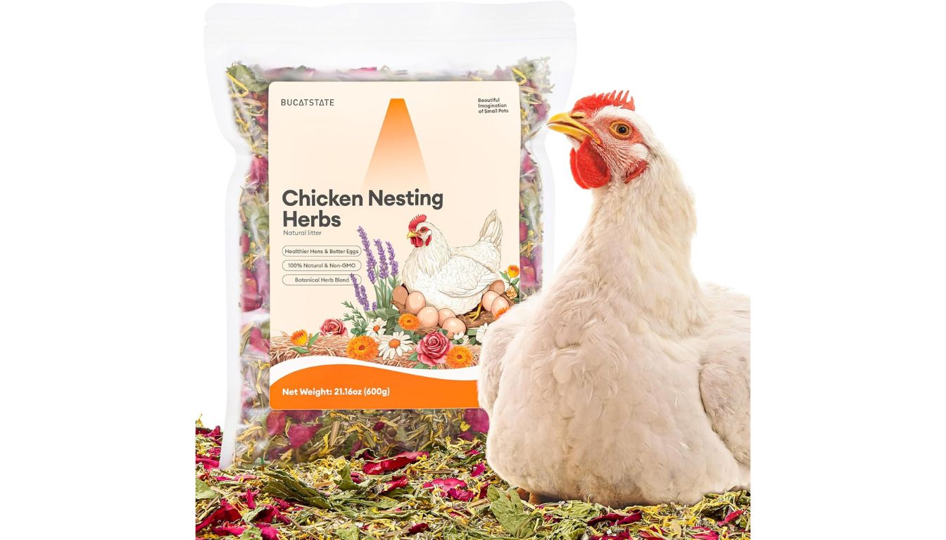 BUCATSTATE Chicken Nesting Herbs 21.1oz bag with natural dried herbs for coop freshness.