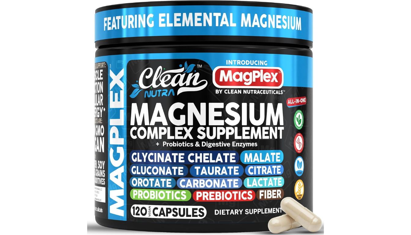 Clean Nutra MagPlex magnesium complex with probiotics and digestive enzymes