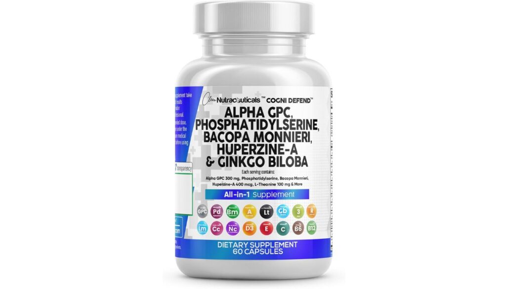 Clean Nutraceuticals Cogni Defend bottle with Alpha GPC and brain-supporting ingredients