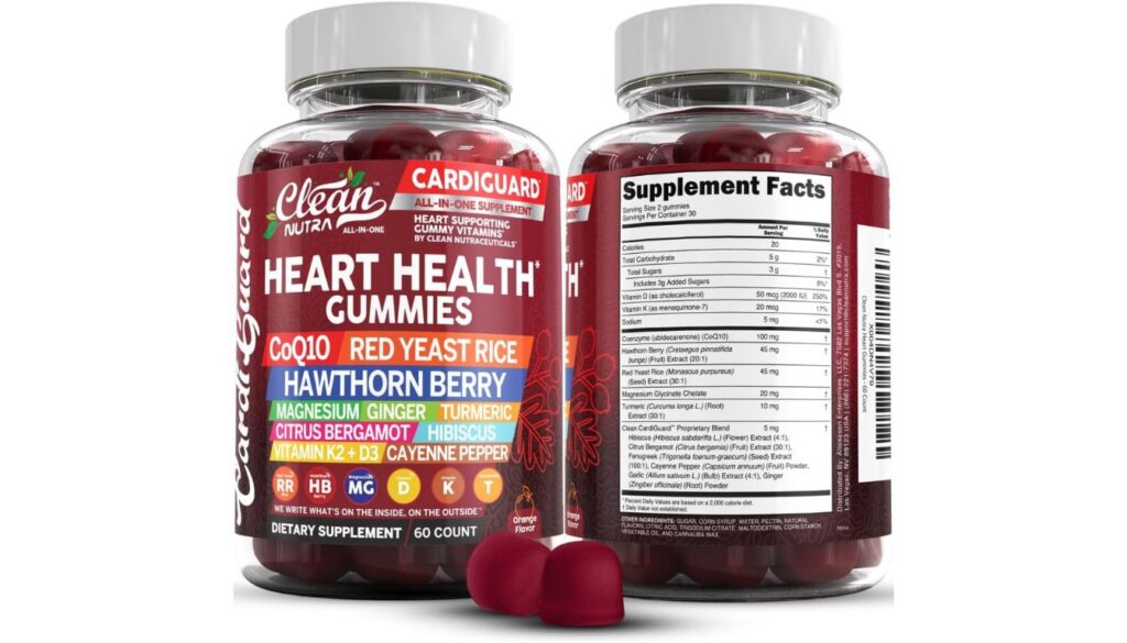 Clean Nutraceuticals CoQ10 Heart Health Gummies with vitamins and herbal extracts