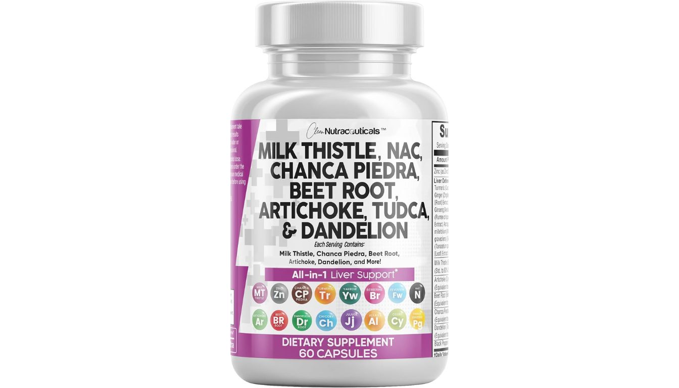 Clean Nutraceuticals liver cleanse capsules with milk thistle, NAC, and beet root