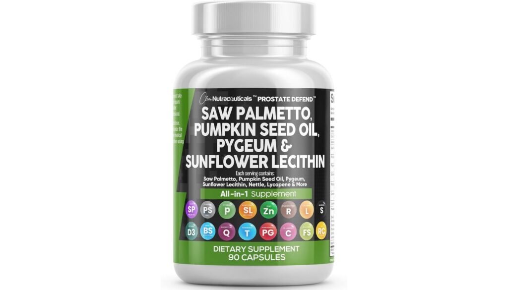 Clean Nutraceuticals PROSTATE DEFEND capsules with lycopene, saw palmetto, and pumpkin seed oil