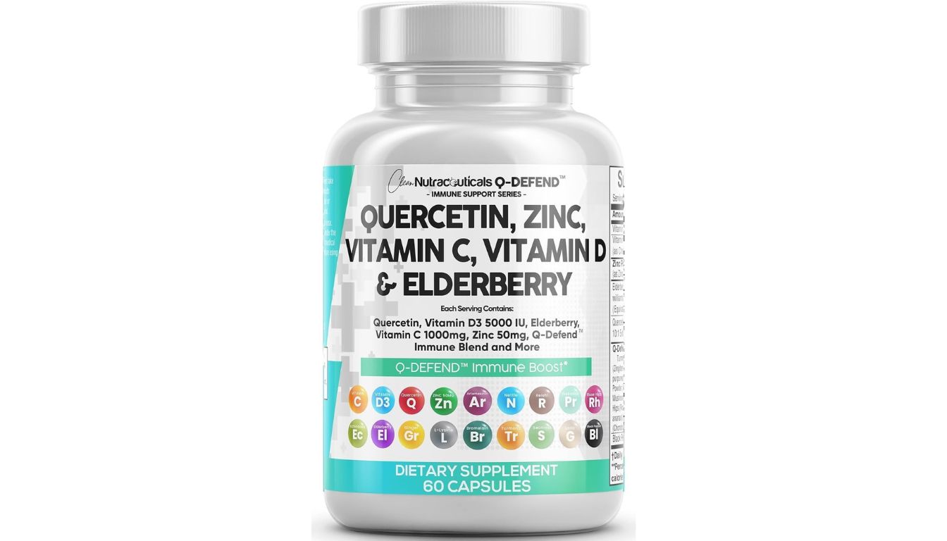 Clean Nutraceuticals immune support supplement with quercetin, zinc, vitamin C and vitamin D