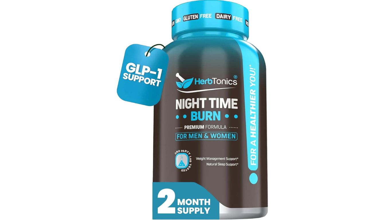 Herbtonics Night Time Burn bottle for sleep and weight support