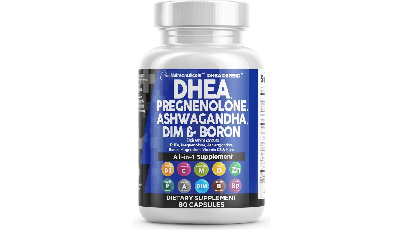 NutriRise DHEA 200mg supplement bottle for hormone and vitality support
