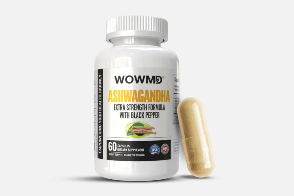 Picture of WOWMD Ashwagandha Extra Strength Formula supplement bottle
